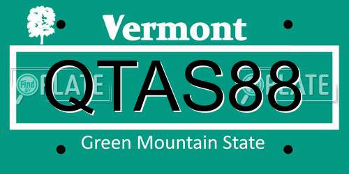 QTAS88 Vermont License Plate