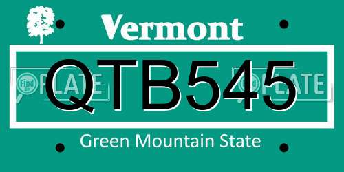 QTB545 Vermont License Plate