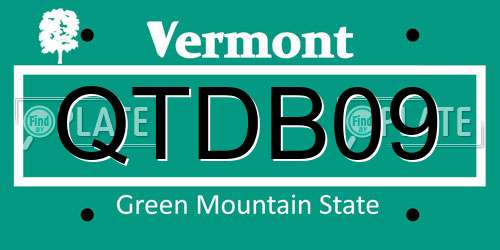QTDB09 Vermont License Plate