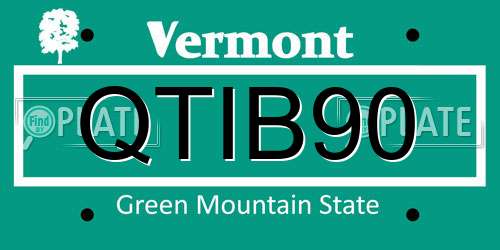 QTIB90 Vermont License Plate