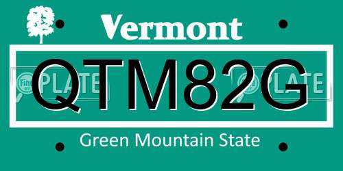 QTM82G Vermont License Plate