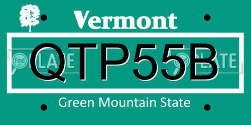 QTP55B Vermont License Plate