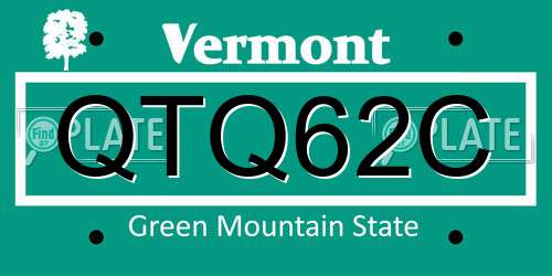 QTQ62C Vermont License Plate