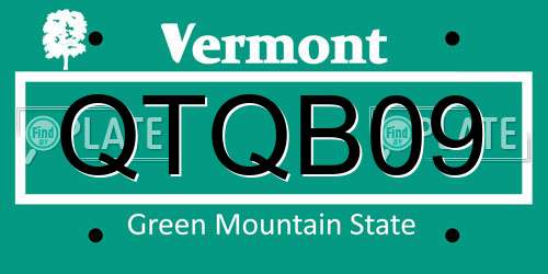 QTQB09 Vermont License Plate