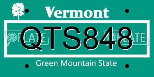 QTS848 Vermont License Plate