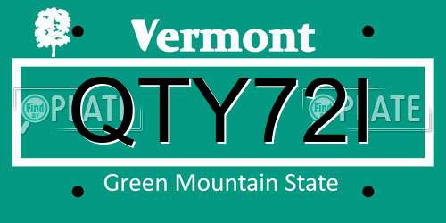 QTY72I Vermont License Plate