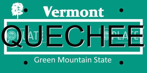 QUECHEE Vermont License Plate