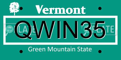 QWIN35 Vermont License Plate
