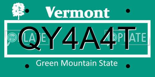 QY4A4T Vermont License Plate