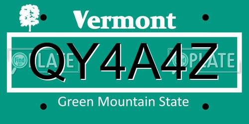 QY4A4Z Vermont License Plate