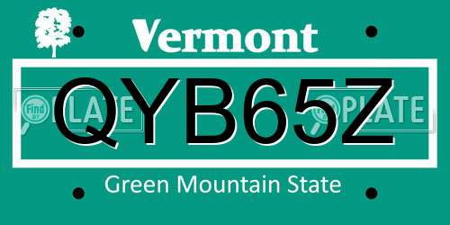 QYB65Z Vermont License Plate