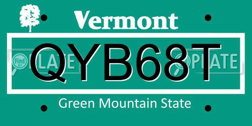 QYB68T Vermont License Plate