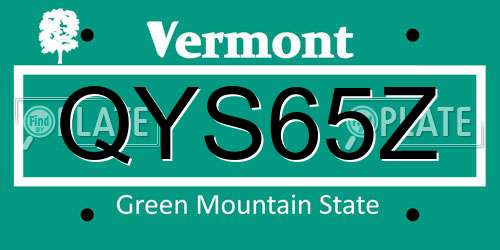 QYS65Z Vermont License Plate