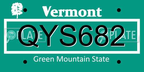 QYS682 Vermont License Plate