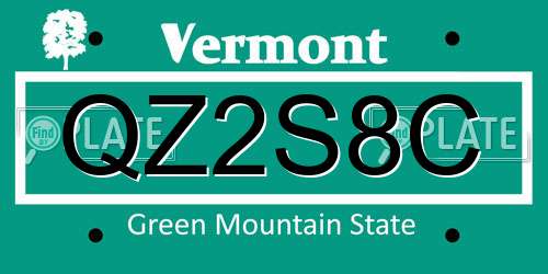 QZ2S8C Vermont License Plate