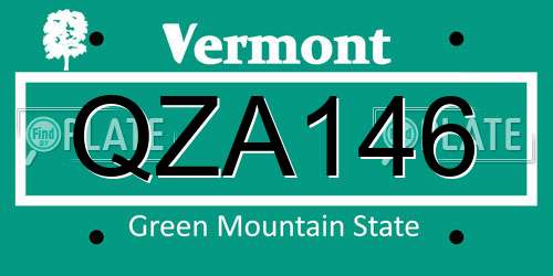 QZA146 Vermont License Plate
