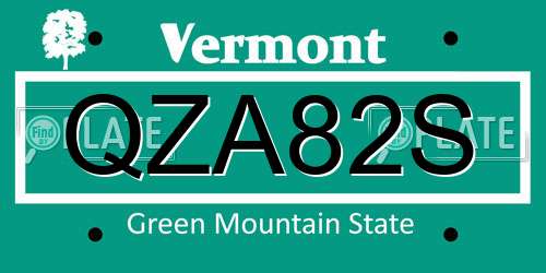 QZA82S Vermont License Plate