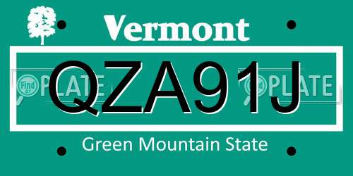 QZA91J Vermont License Plate
