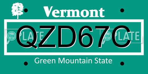 QZD67C Vermont License Plate