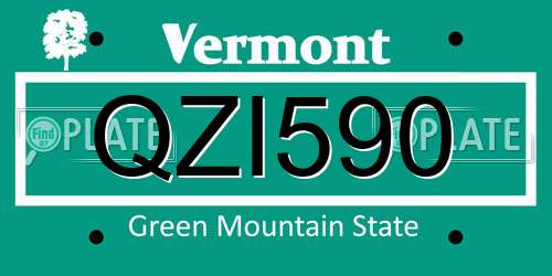 QZI590 Vermont License Plate