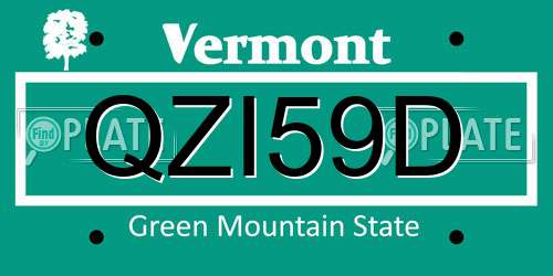 QZI59D Vermont License Plate