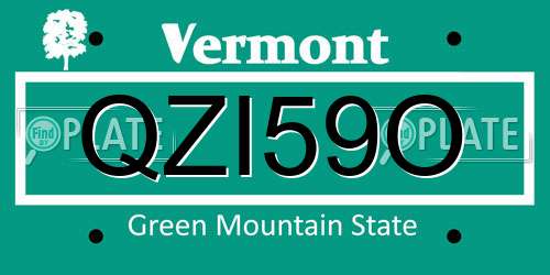 QZI59O Vermont License Plate