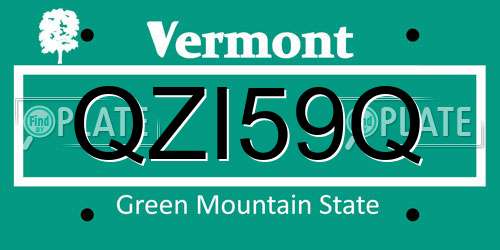 QZI59Q Vermont License Plate