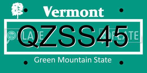 QZSS45 Vermont License Plate