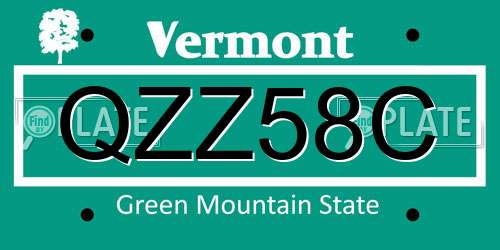 QZZ58C Vermont License Plate