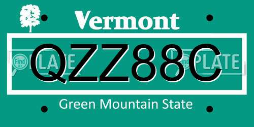 QZZ88C Vermont License Plate
