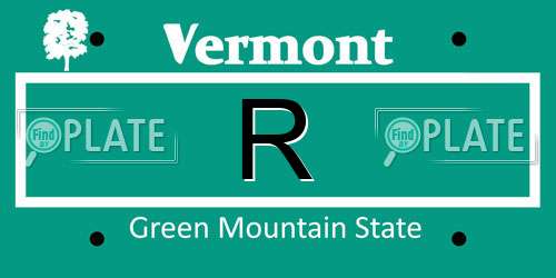 R Vermont License Plate