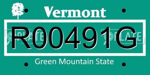 R00491G Vermont License Plate