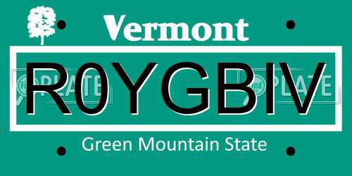 R0YGBIV Vermont License Plate