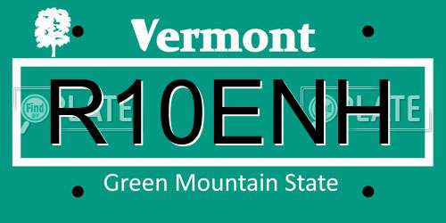 R10ENH Vermont License Plate