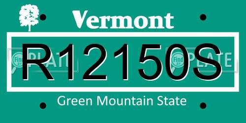 R12150S Vermont License Plate
