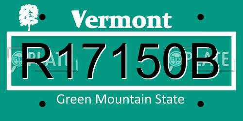R17150B Vermont License Plate