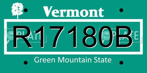 R17180B Vermont License Plate