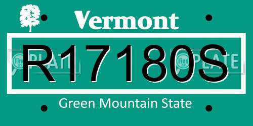R17180S Vermont License Plate