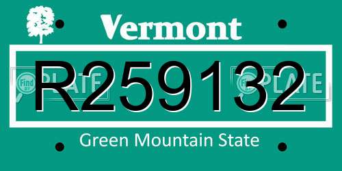 R259132 Vermont License Plate