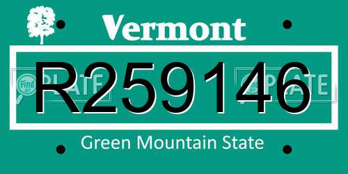 R259146 Vermont License Plate