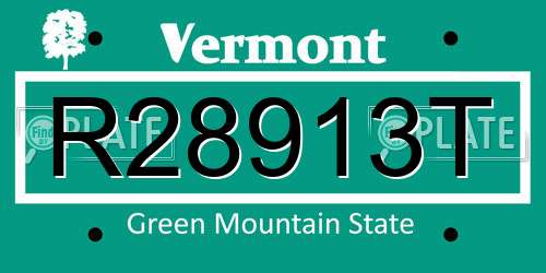 R28913T Vermont License Plate