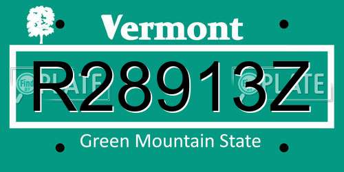 R28913Z Vermont License Plate