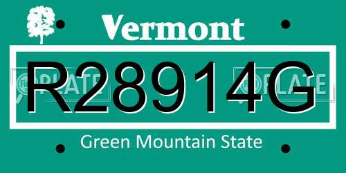 R28914G Vermont License Plate