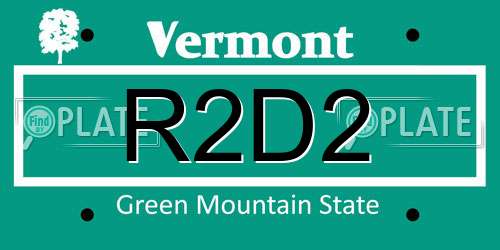 R2D2 Vermont License Plate