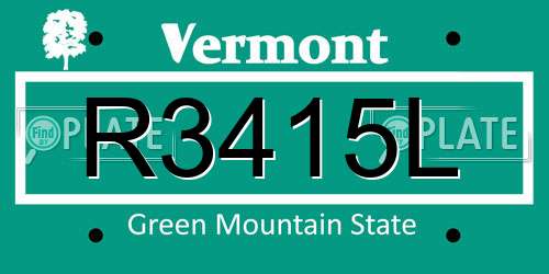 R3415L Vermont License Plate