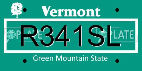 R341SL Vermont License Plate