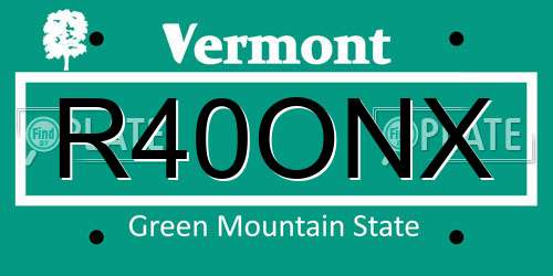 R40ONX Vermont License Plate