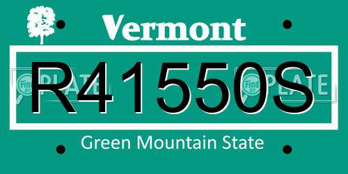 R41550S Vermont License Plate