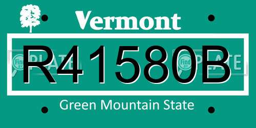 R41580B Vermont License Plate