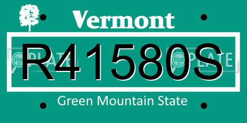 R41580S Vermont License Plate
